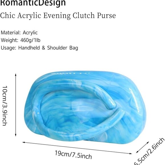 Elegant Acrylic Evening Purse with Detachable Chain for Versatile Styling - Picture 4 of 6